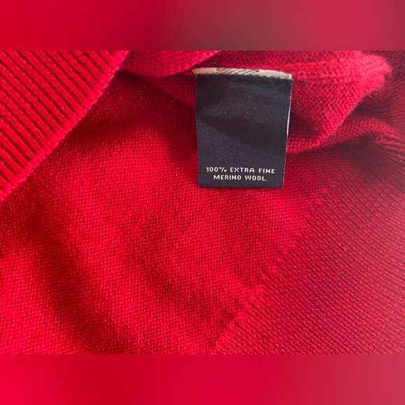 NEW- Big Mens 4XB Hart Schaffner Marx Long Sleeve Sweater V-Neck Wool Red $100 - Picture 4 of 8